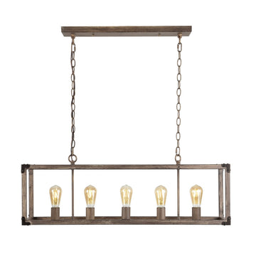 Magnolia 8.13" Adjustable Iron Rustic Farmhouse LED Pendant - JONATHAN Y
